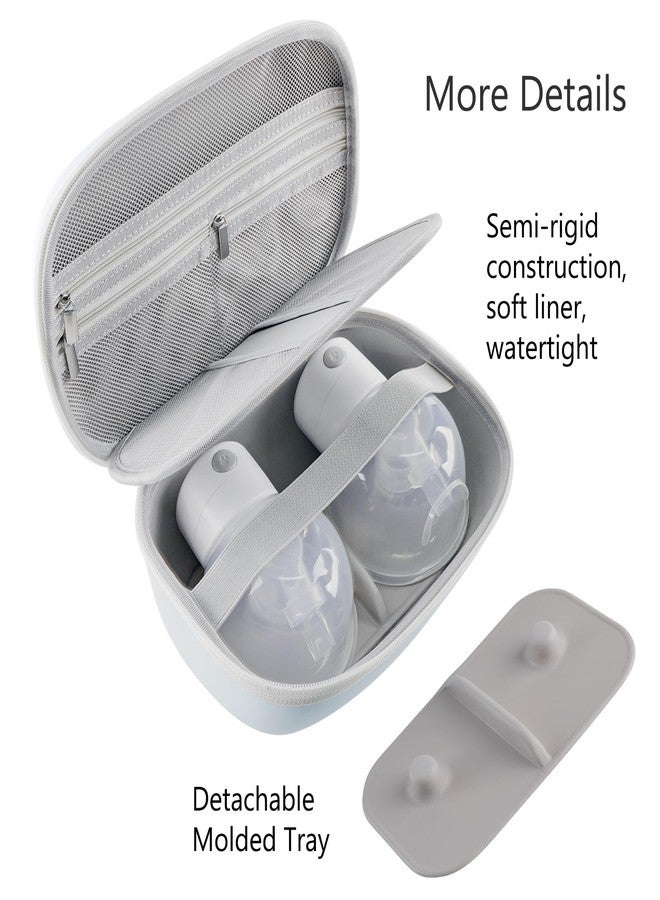 Fellibay Wearable Breast Pump Case, Hard Shell Breast Pump Bag with Removable Tray, Watertight Breast Pump Storage Bag Compatible with Most of Wearable Breast Pumps, Holds 2 Pumps - Image 3